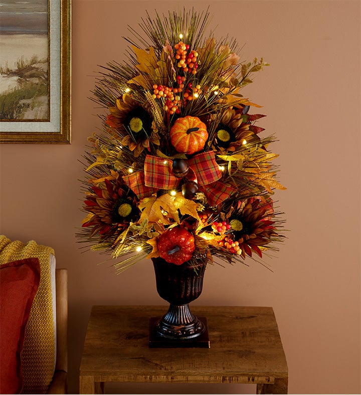 Autumn Foliage Tree With Lights - 27"