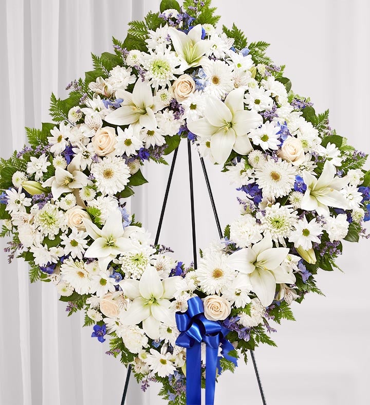 Sentimental Solace Wreath™ - Blue & White