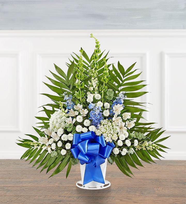 Tranquility Floor Basket™ - Blue & White
