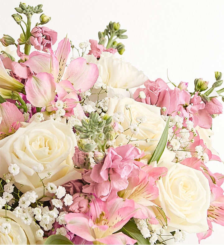 【Na♥】 Elegant Blush™ Bouquet | White Rose Flowers | 1800Flowers