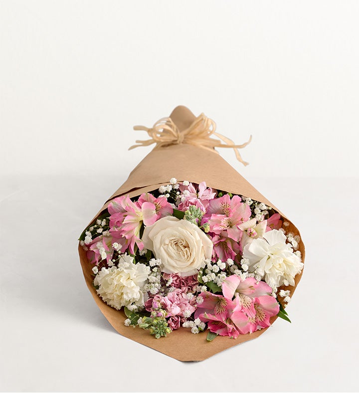 【Na♥】 Elegant Blush™ Bouquet | White Rose Flowers | 1800Flowers