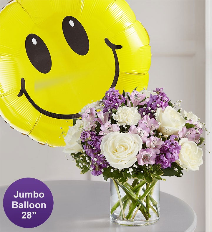 Lovely Lavender Medley™ with Jumbo Smile Balloon
