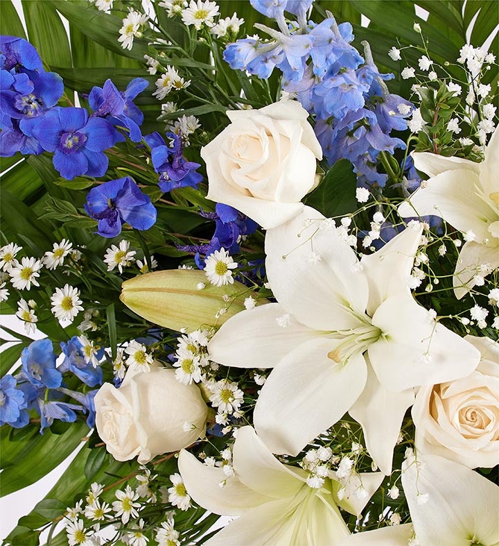 Cherished Remembrance Wreath Blue and White 1800flowers