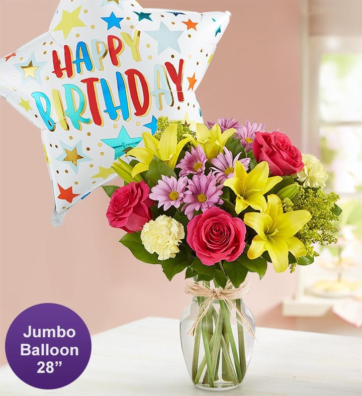 Fields of Europe® for Spring with Jumbo Birthday Balloon
