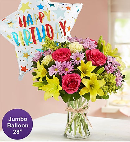 Fields of Europe® for Spring with Jumbo Birthday Balloon
