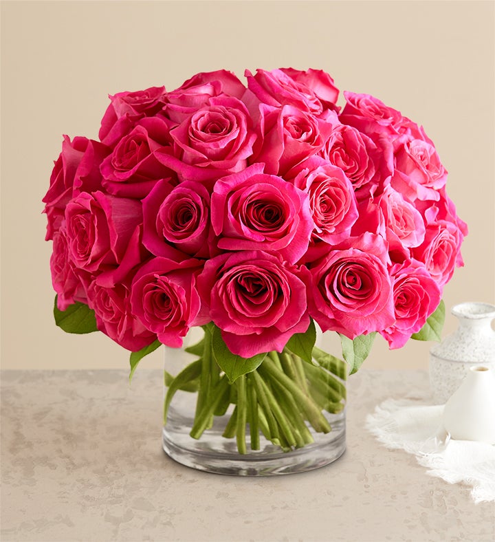 rose♡ Contemporary Hot Pink Roses | 1800Flowers.com