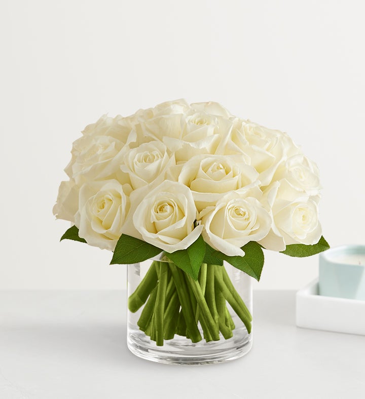 Contemporary White Roses for Sympathy