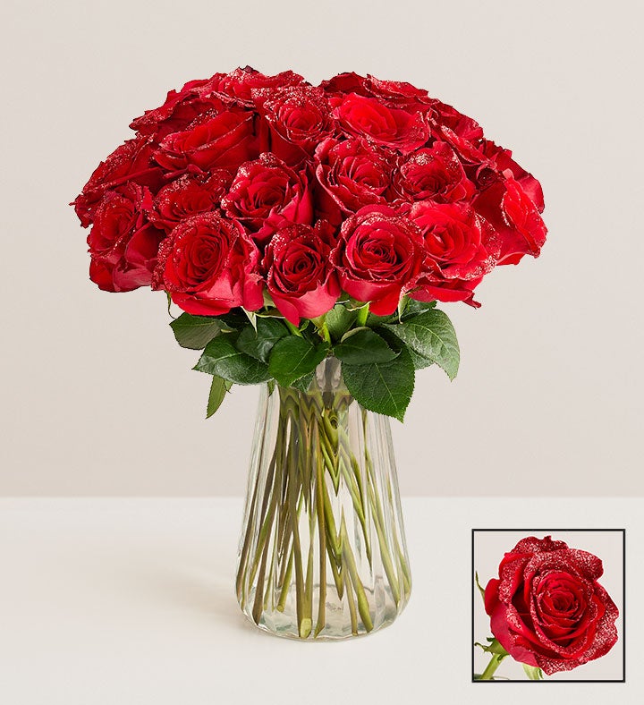 Red Glitter Roses