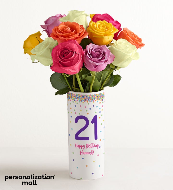 Milestone Celebrations Bouquet with Personalized Vase