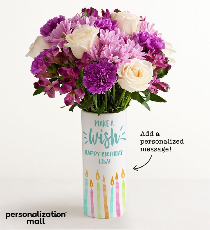Make a Wish Bouquet with Personalized Vase
