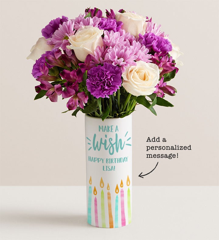 Make a Wish Bouquet with Personalized Vase