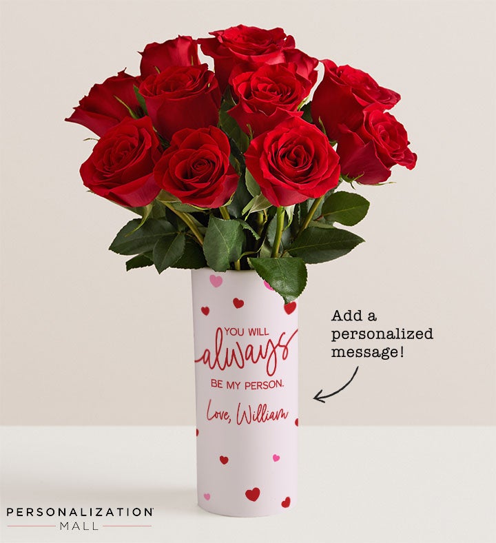 Always Be My Person Bouquet with Personalized Vase