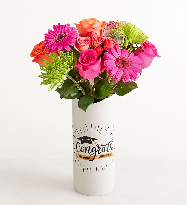 Vibrant Blooms Bouquet with The Future is Yours Vase