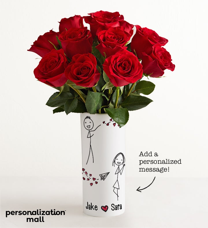 Sending Love Bouquet with Personalized Vase