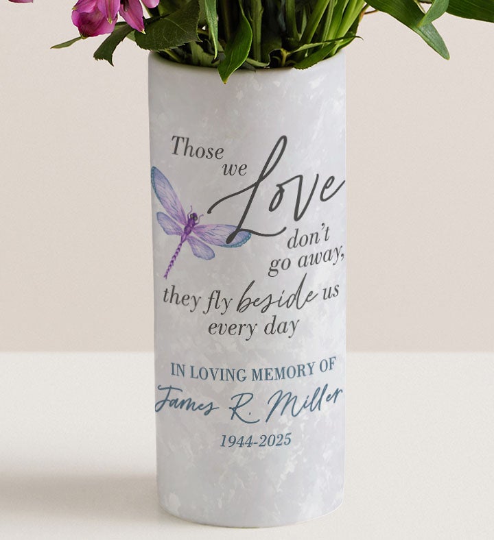 Beautiful Memories Bouquet with Personalized Vase