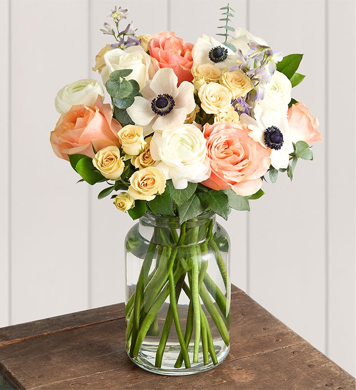 Peach Blossom Garden Rose Bouquet