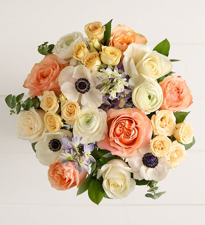 Peach Blossom Garden Rose Bouquet