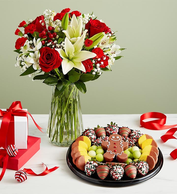 Perfectly Plated™ Holiday Dipped Fruit Platter with Fields of Europe® for Christmas