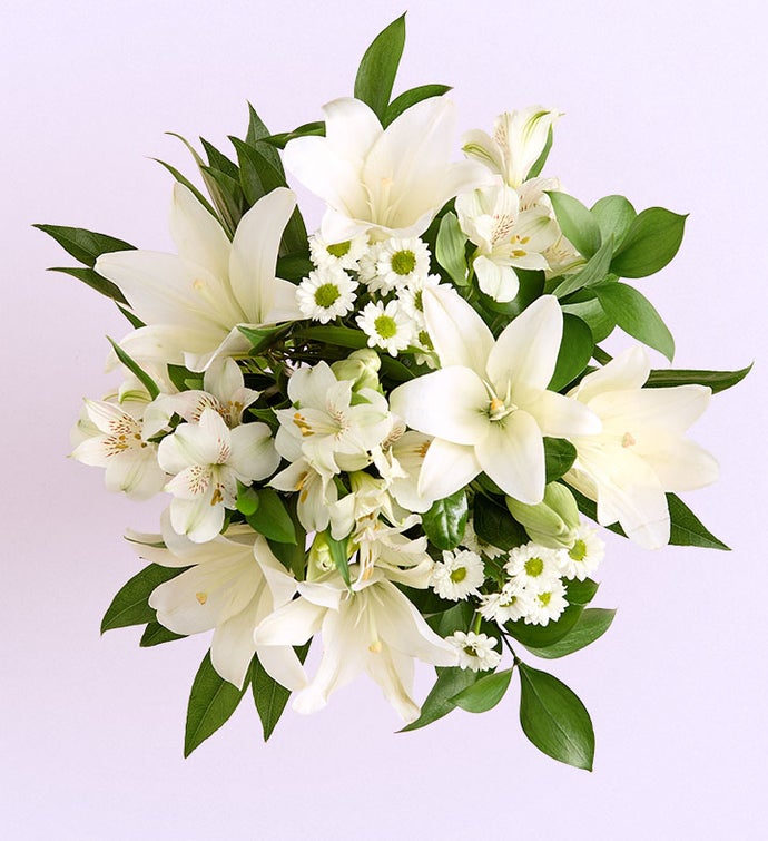 Disney Mickey Mouse Vase with White Lily Bouquet