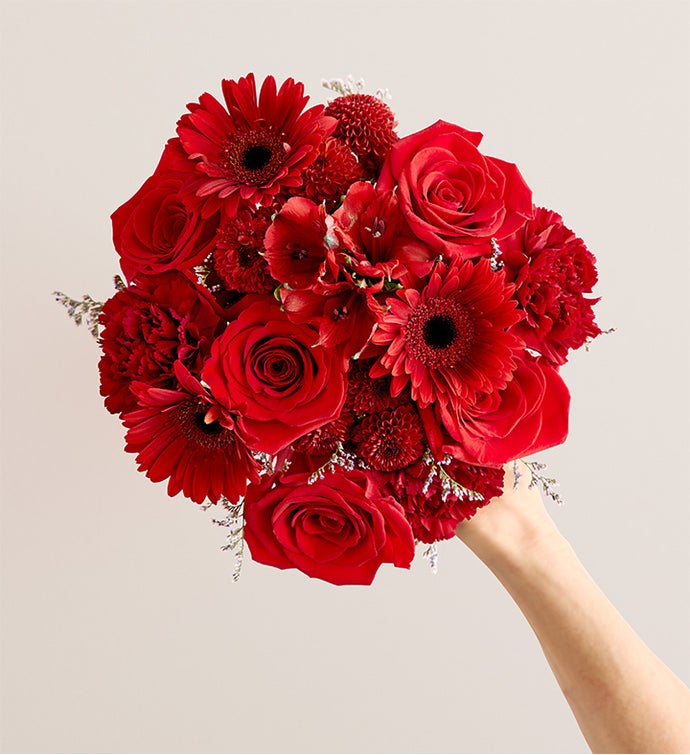 Prom Bouquet and Boutonniere - Red and Burgundy