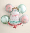 Elegant Blush™ Bouquet with Happy Birthday Balloon Bouquet