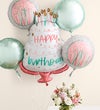 Elegant Blush™ Bouquet with Happy Birthday Balloon Bouquet