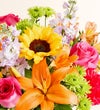 Floral Embrace™ with Number 50 Balloons