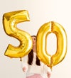 Floral Embrace™ with Number 50 Balloons