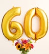 Floral Embrace™ with Number 60 Balloons