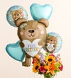 Floral Embrace™ with Feel Better Bear Balloon Bouquet