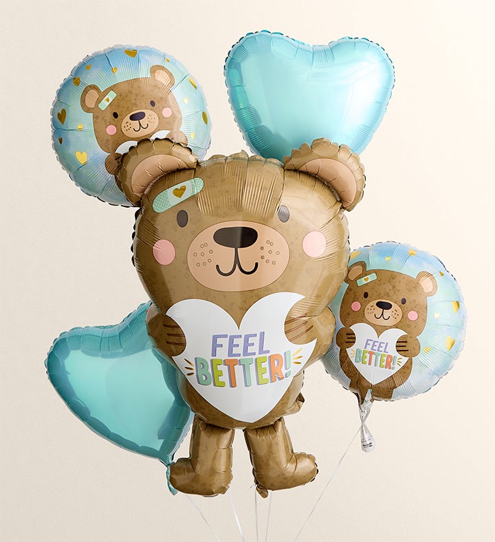 Feel Better Bear Balloon Bouquet