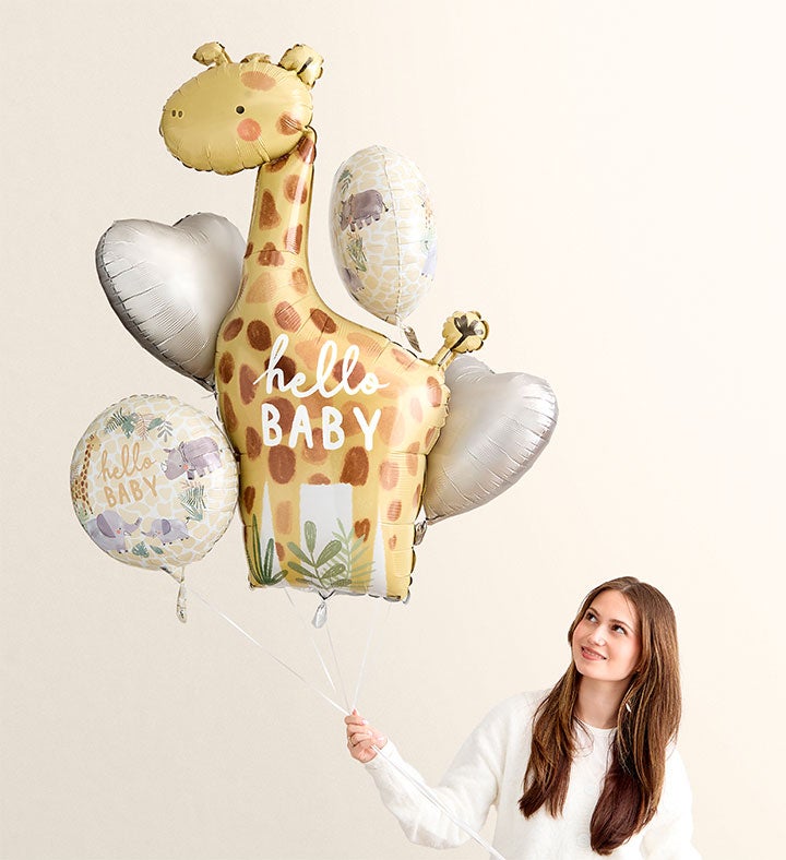Sweet Baby Boy™ Arrangement with Hello Baby Balloon Bouquet