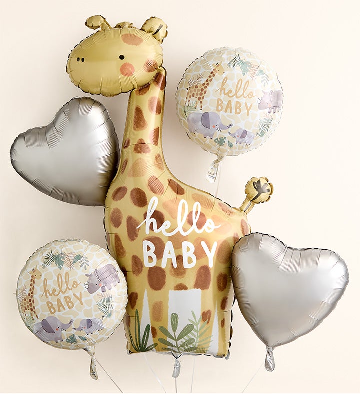 Sweet Baby Girl™ Arrangement with Hello Baby Balloon Bouquet