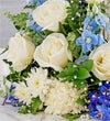 Cremation Wreath- Blue and White