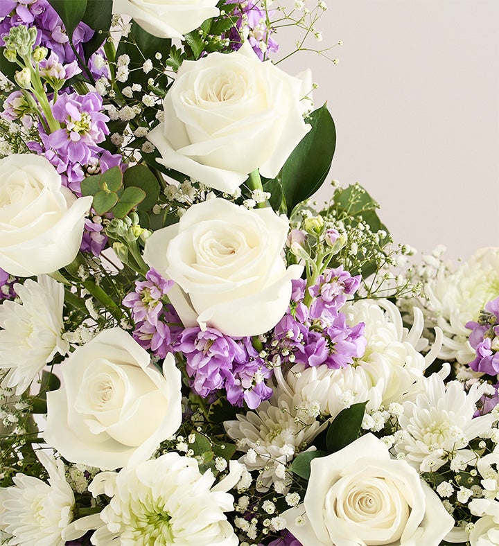 Cremation Wreath- Lavender and White