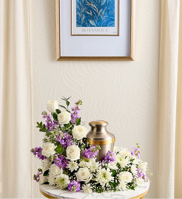 Cremation Wreath- Lavender and White