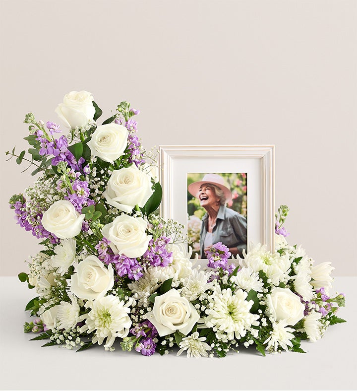 Cremation Wreath- Lavender and White