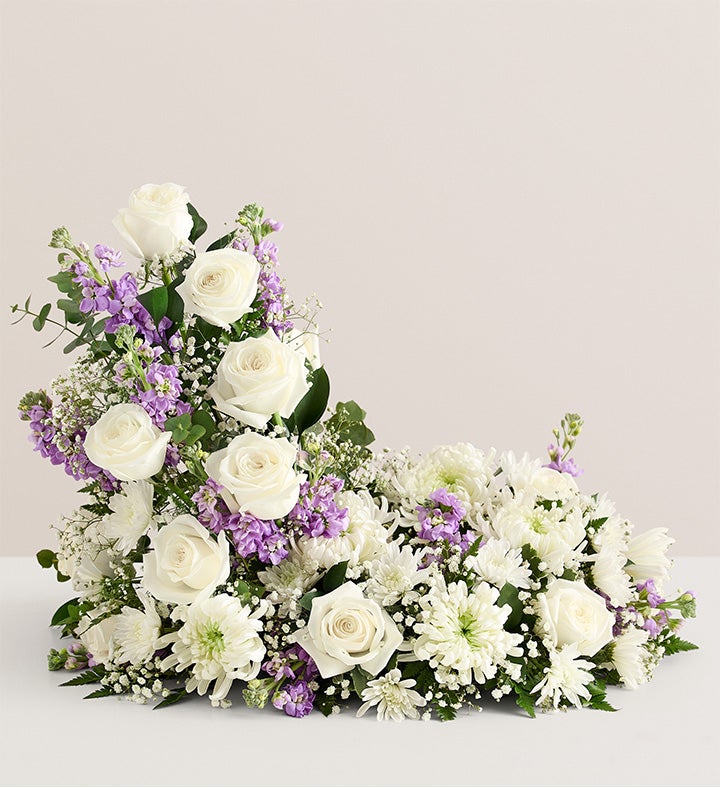 Cremation Wreath- Lavender and White