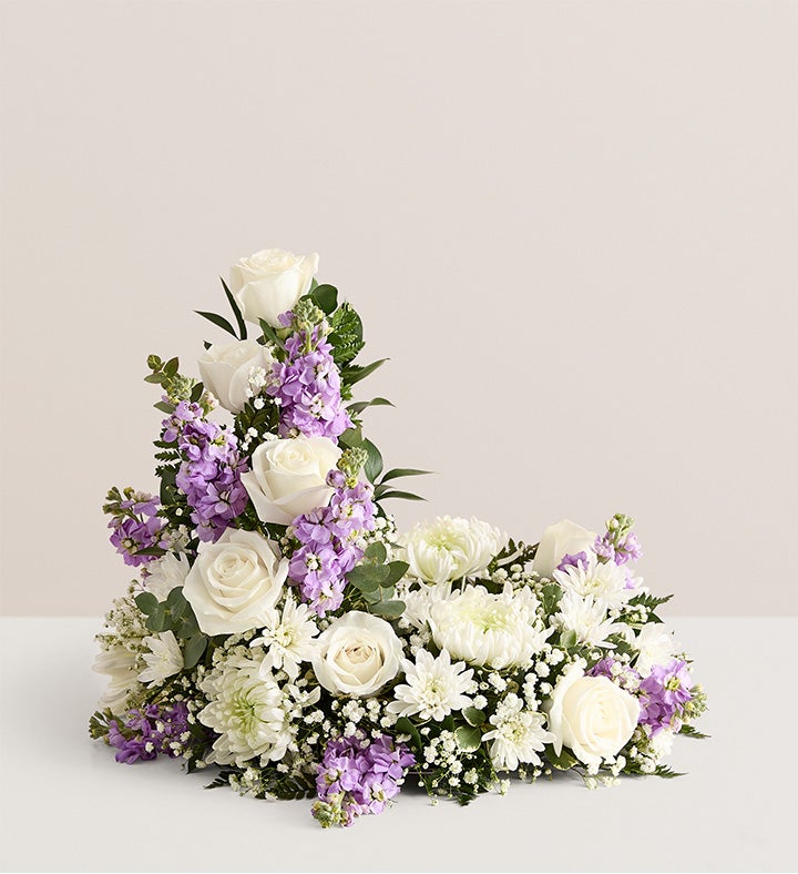 Cremation Wreath- Lavender and White