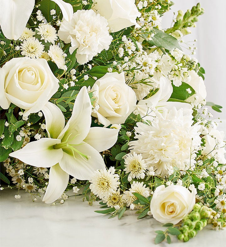 Crescent Cremation Arrangement- All White