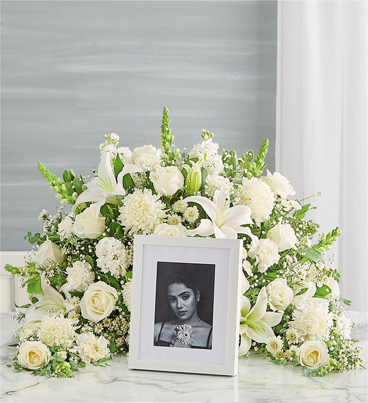 Crescent Cremation Arrangement  All White