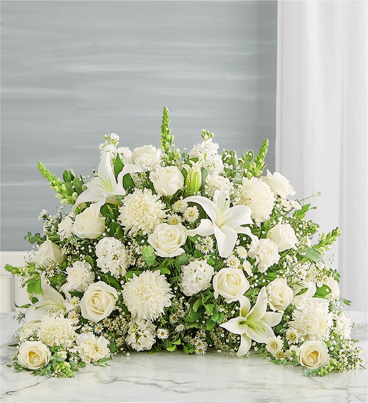 Crescent Cremation Arrangement  All White