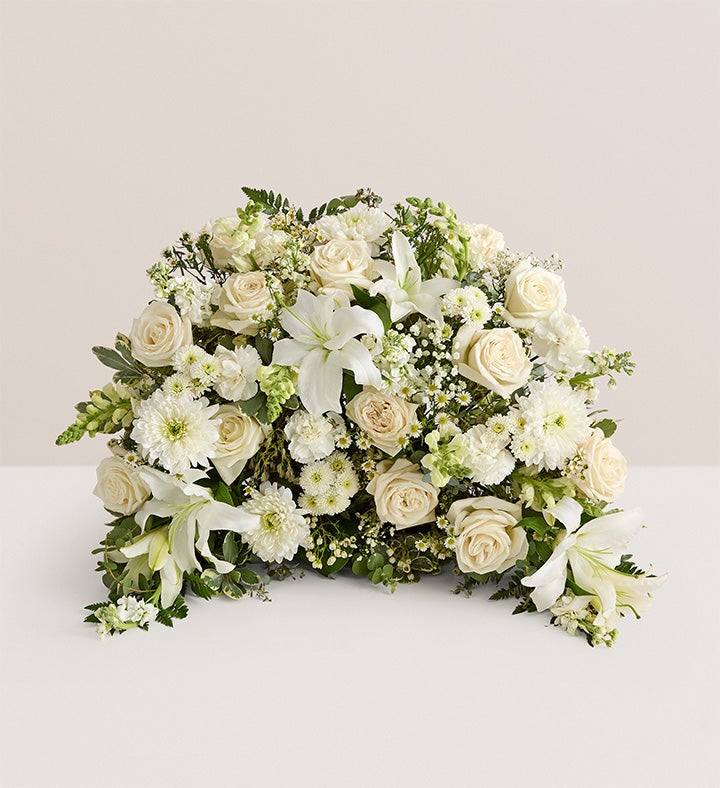 Crescent Cremation Arrangement- All White