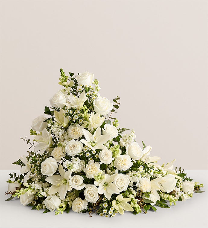 Asymetrical Cremation Arrangement- All White