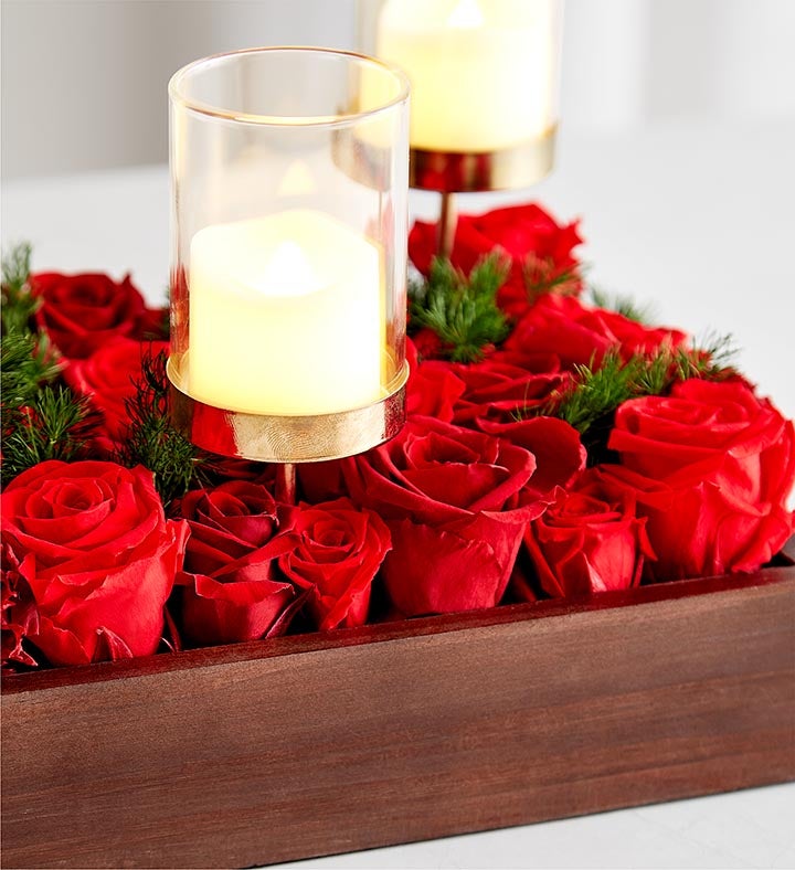 Magnificent Roses Holiday Centerpiece