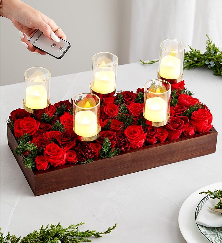 Magnificent Roses Holiday Centerpiece