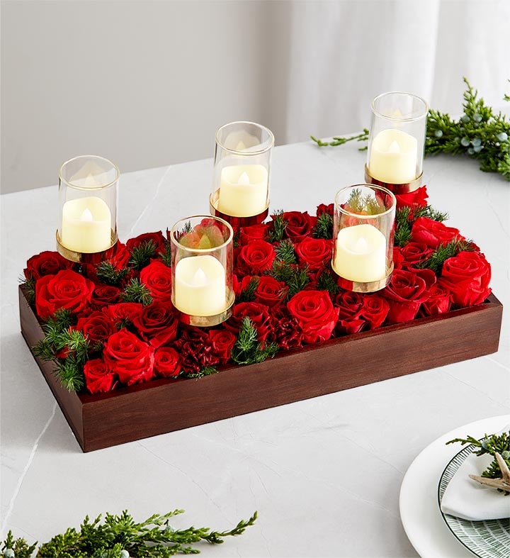 Magnificent Roses Holiday Centerpiece