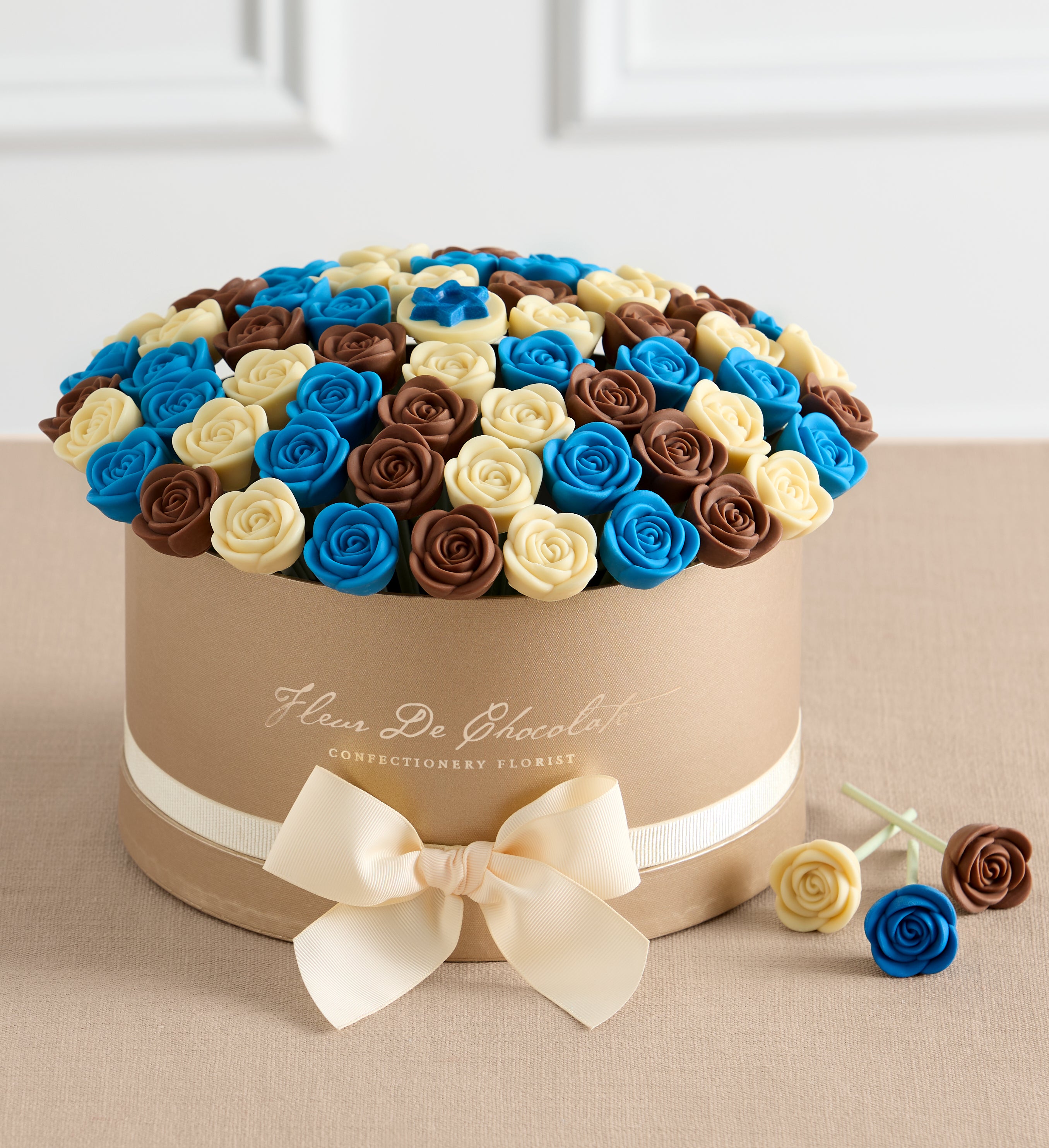 Fleur De Chocolate® Belgian Chocolate Roses   Festive Hanukkah