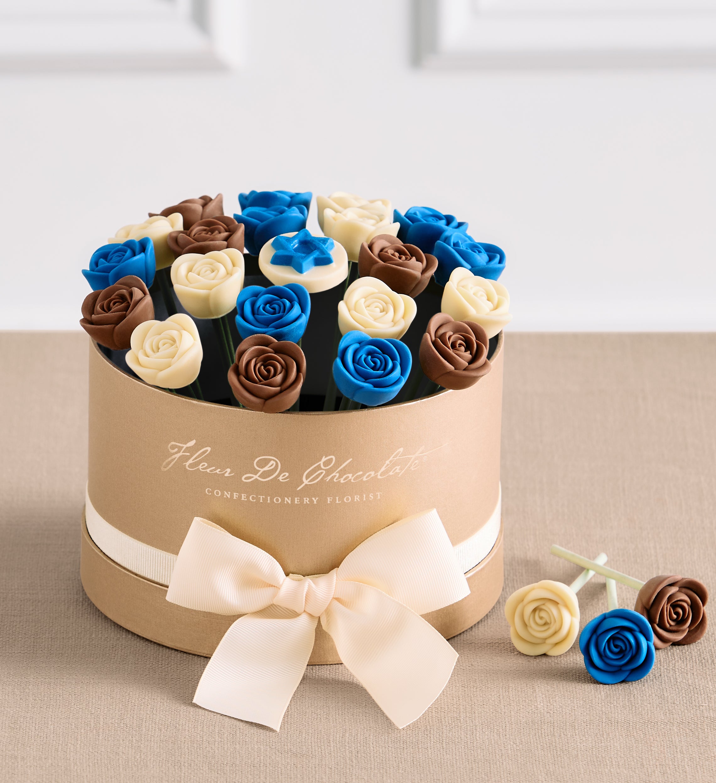 Fleur De Chocolate® Belgian Chocolate Roses   Festive Hanukkah