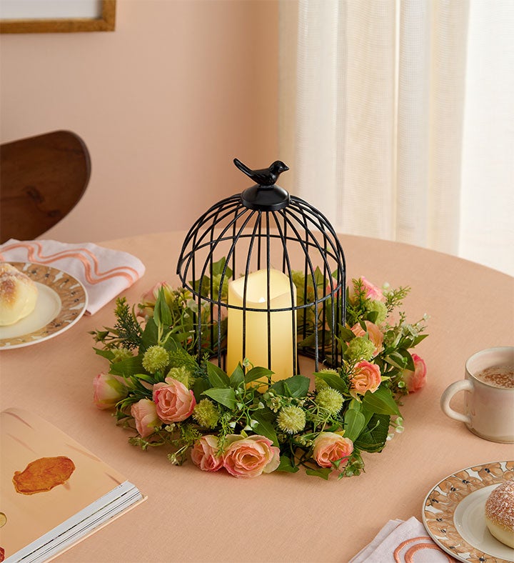 Illuminating Birdcage Centerpiece   12”